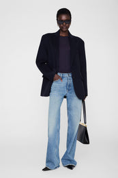 ANINE BING Sylvie Tee - Midnight Blue - on model front second image