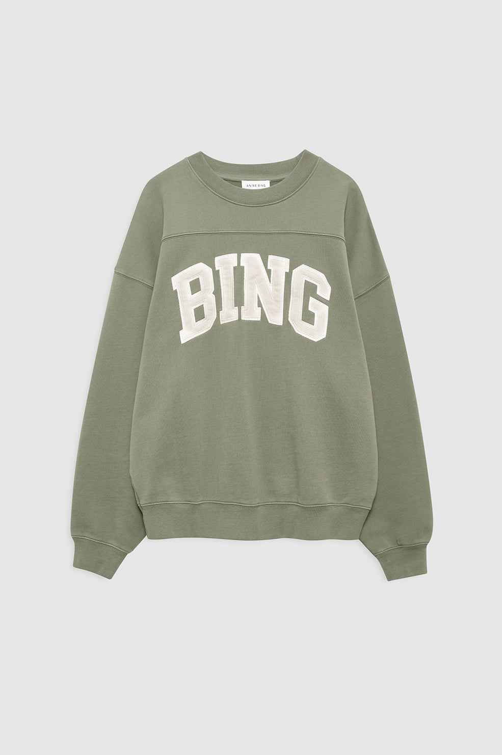 featured-img|ANINE BING Trenton Sweatshirt Bing - Washed Olive - front view