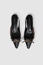 ANINE BING Zoey Slingback Heels - Leopard Calf Hair - Top View