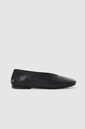 ANINE BING Ana Flats Smooth Leather - Black - front view