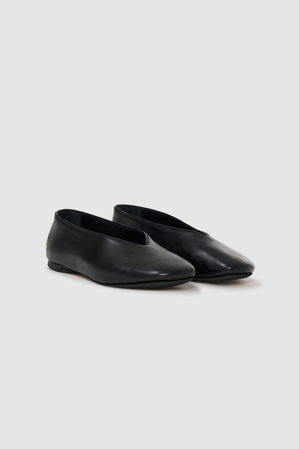 ANINE BING Ana Flats Smooth Leather in Black
