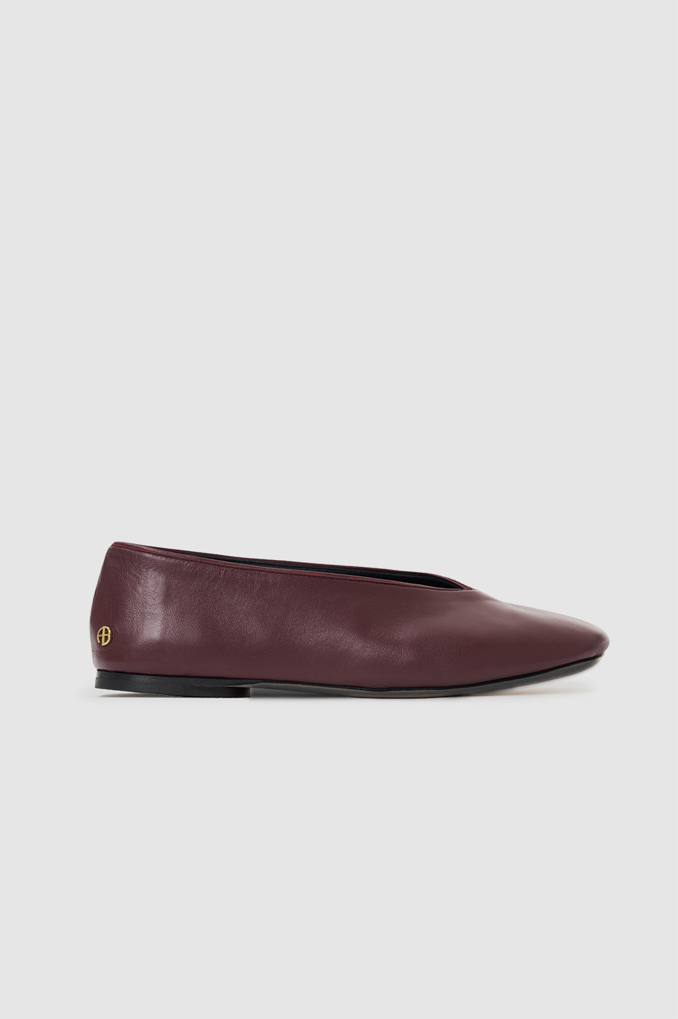ANINE BING Ana Flats Smooth Leather - Fig - front view