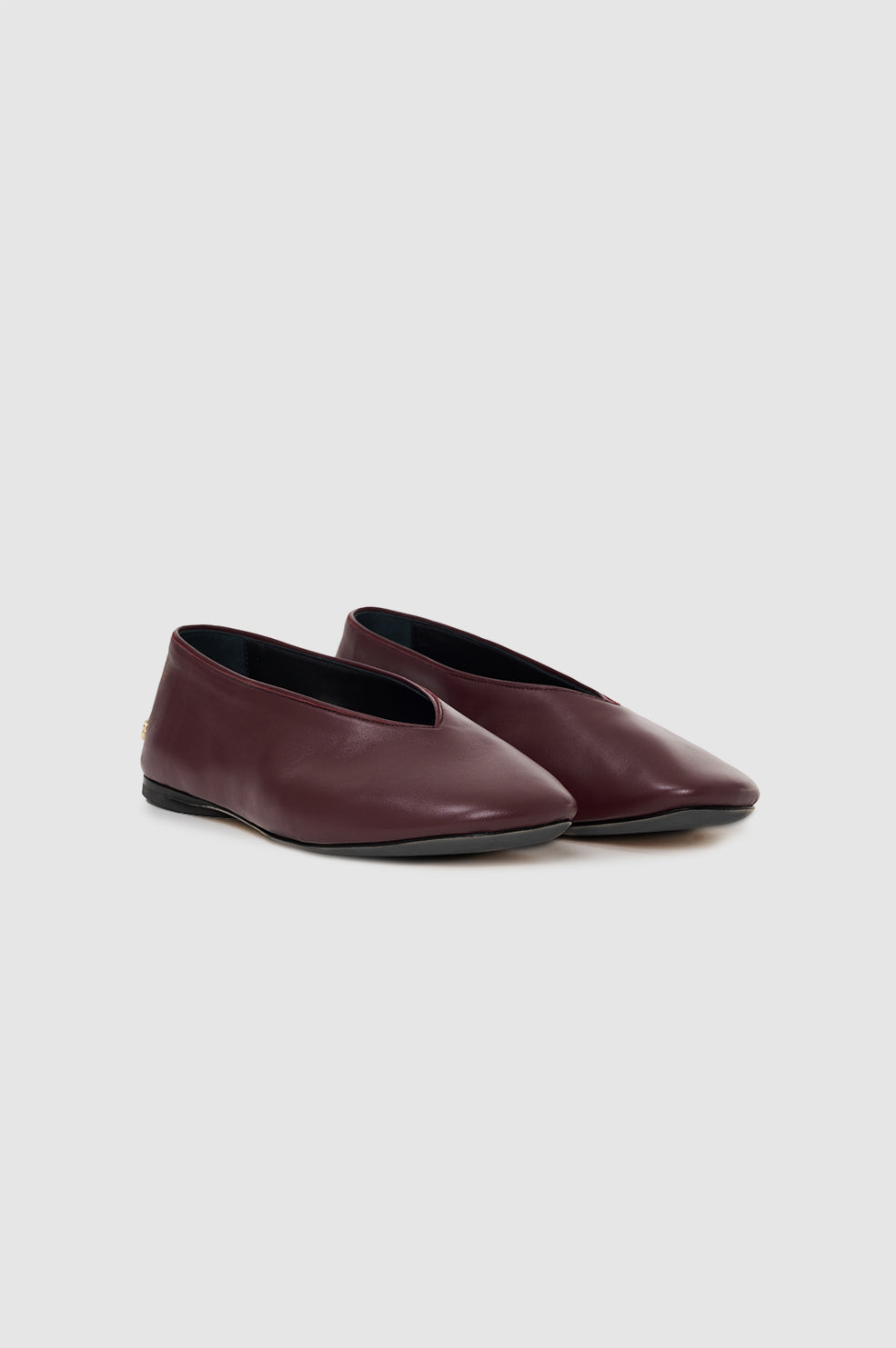 ANINE BING Ana Flats Smooth Leather - Fig - pair front view