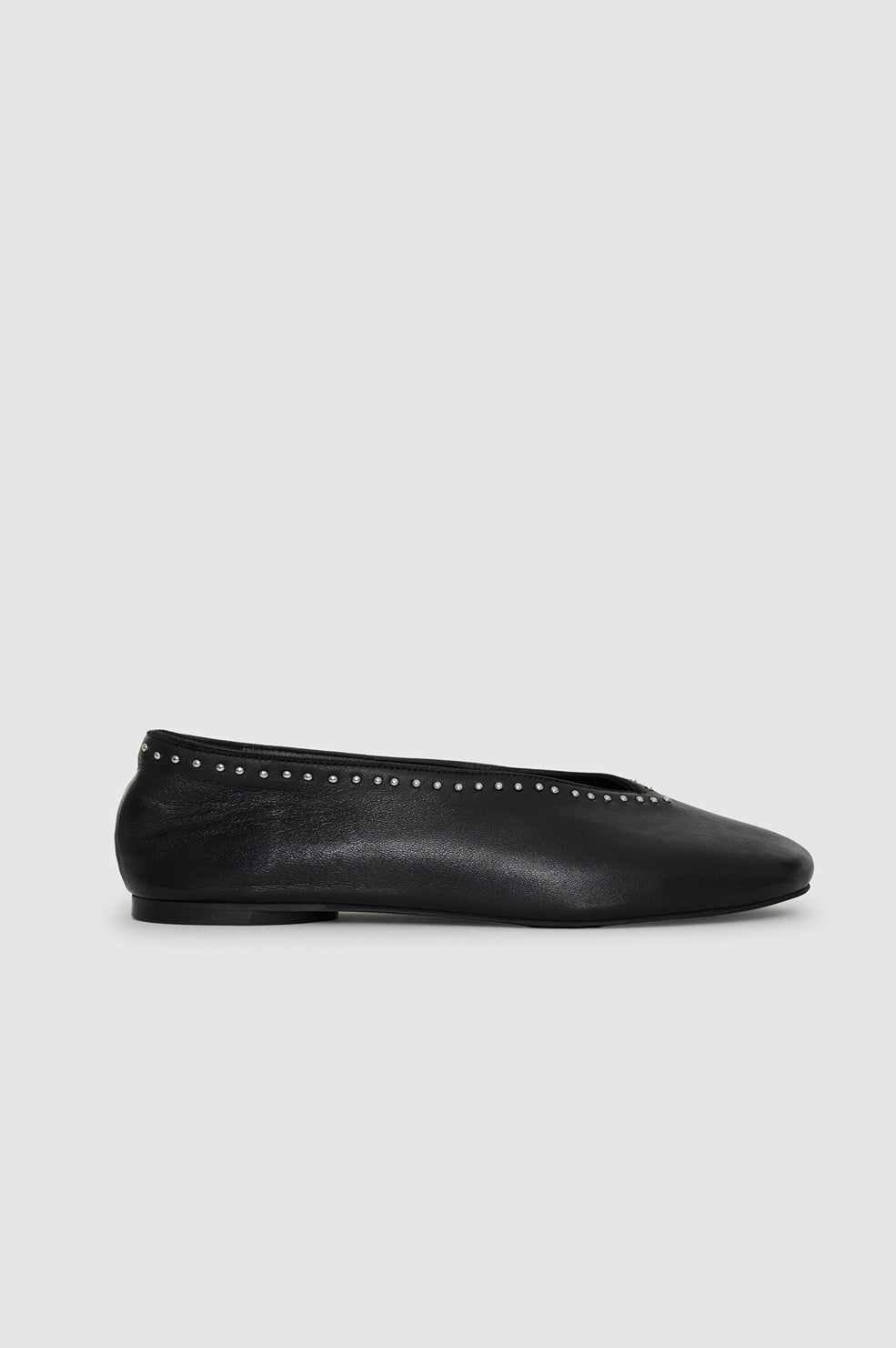 ANINE BING Ana Flats Studs - Black - front view