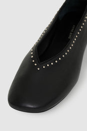 ANINE BING Ana Flats Studs - Black - detail view