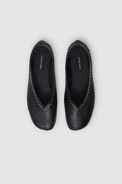 ANINE BING Ana Flats Studs - Black - top view