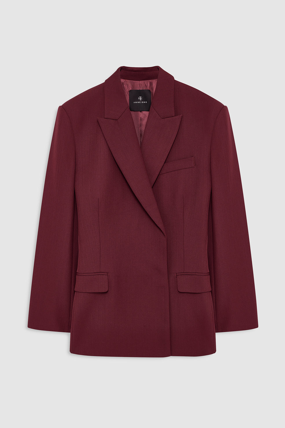 featured-img/ANINE BING Aretha Blazer - Burgundy - front view