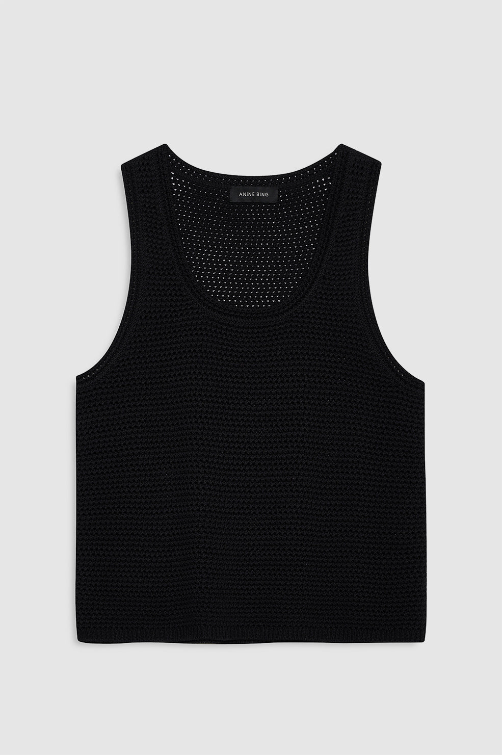 ANINE BING Arie Tank - Black - front view