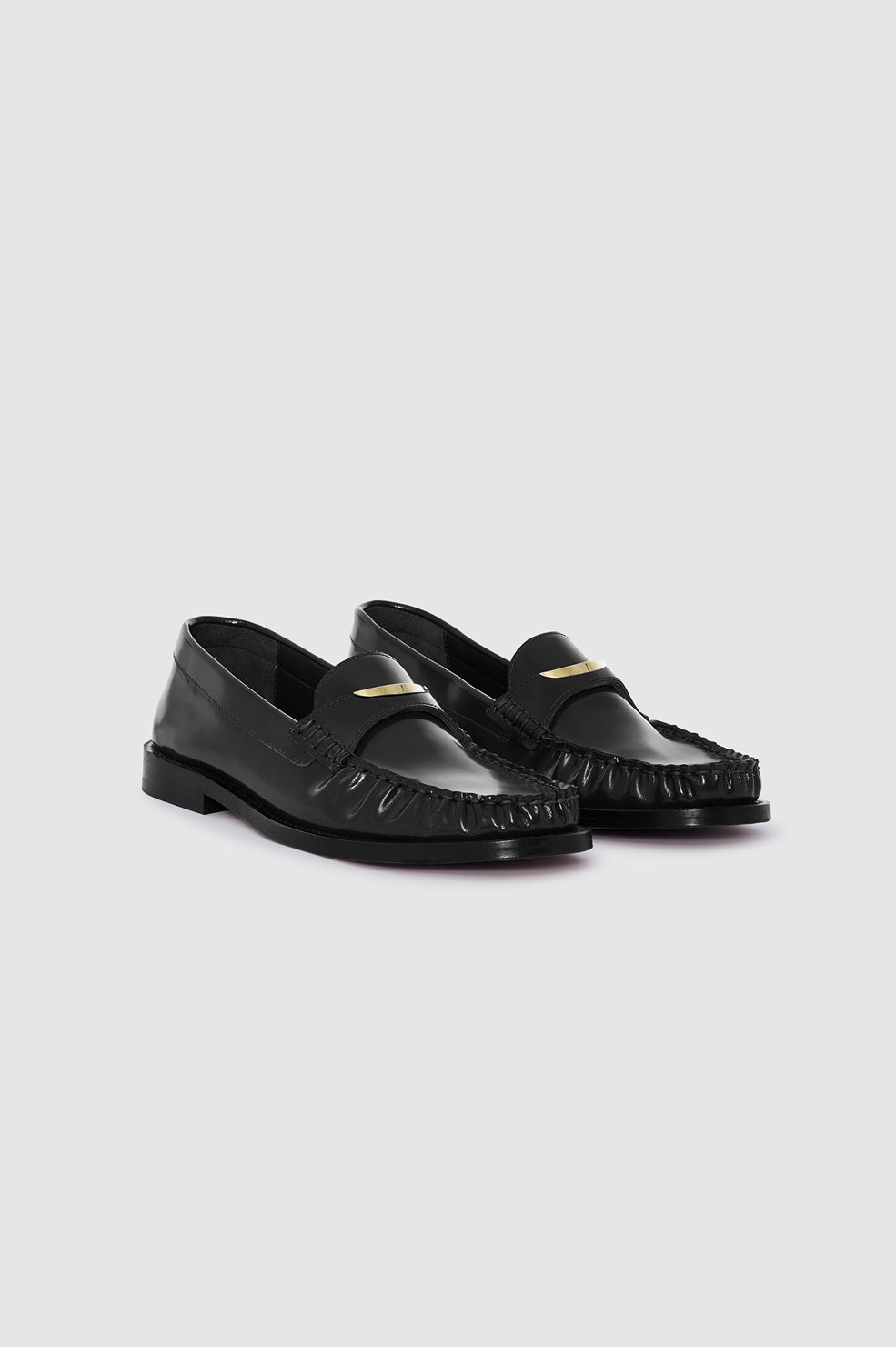 ANINE BING Amoc Loafer - Black - pair front view
