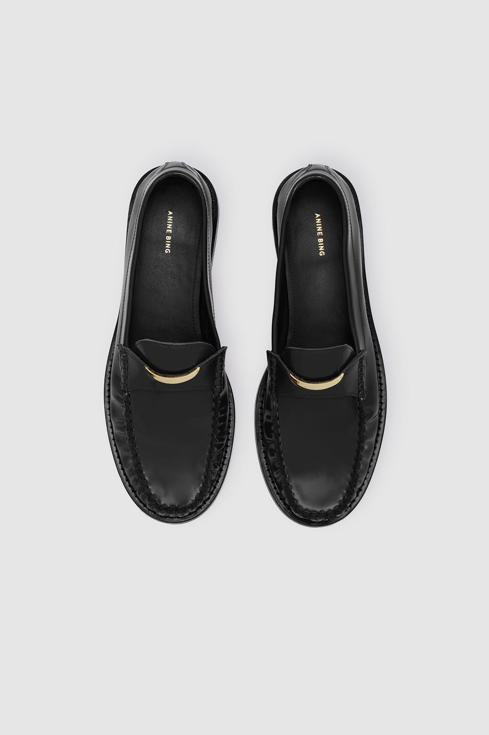 ANINE BING Amoc Loafer - Black - top view