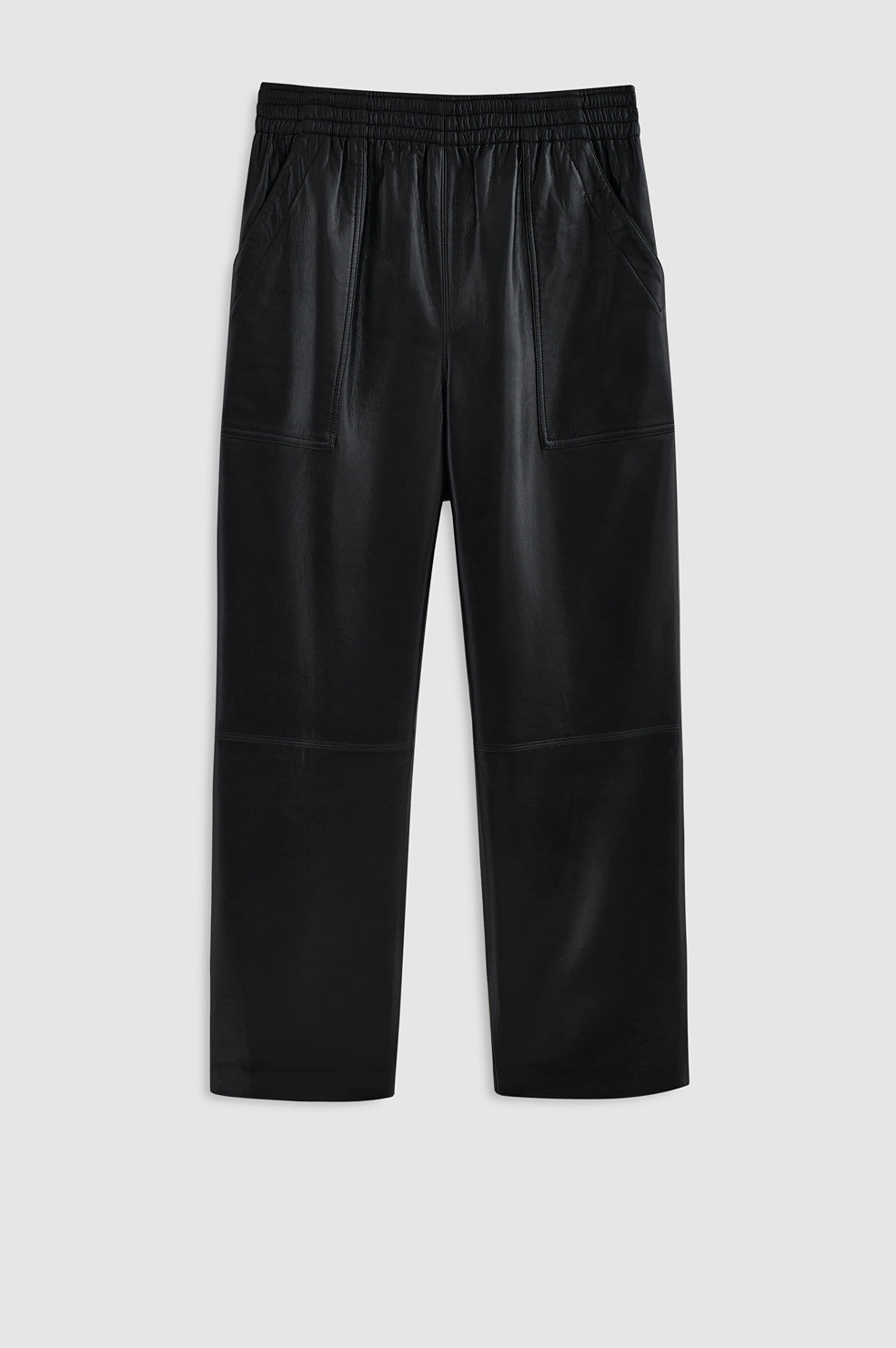ANINE BING Billy Pant - Black Recycled Leather - front view