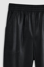 ANINE BING Billy Pant - Black Recycled Leather - back view