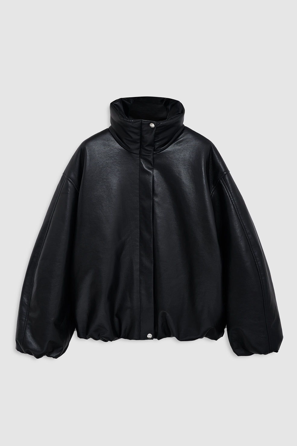 ANINE BING Cyrus Jacket - Black Recycled Leather - front view