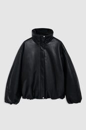 ANINE BING Cyrus Jacket - Black Recycled Leather - front view