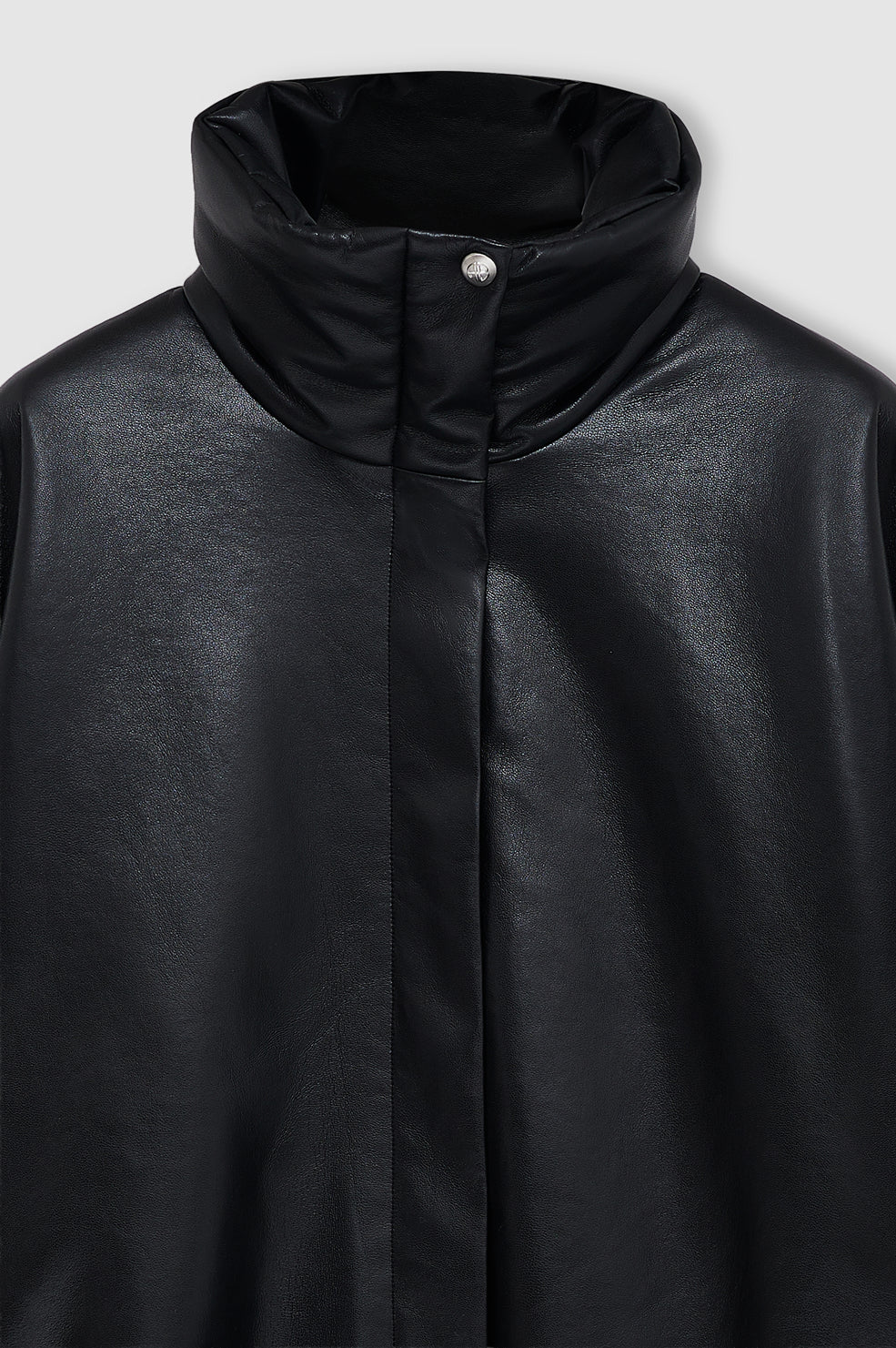 ANINE BING Cyrus Jacket - Black Recycled Leather - detail view