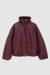 ANINE BING Cyrus Jacket - Burgundy Recycled Leather - front view