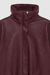 ANINE BING Cyrus Jacket - Burgundy Recycled Leather - back view