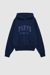 featured-img|ANINE BING Debbie Shrunken Hoodie Paris - Washed Navy - front view