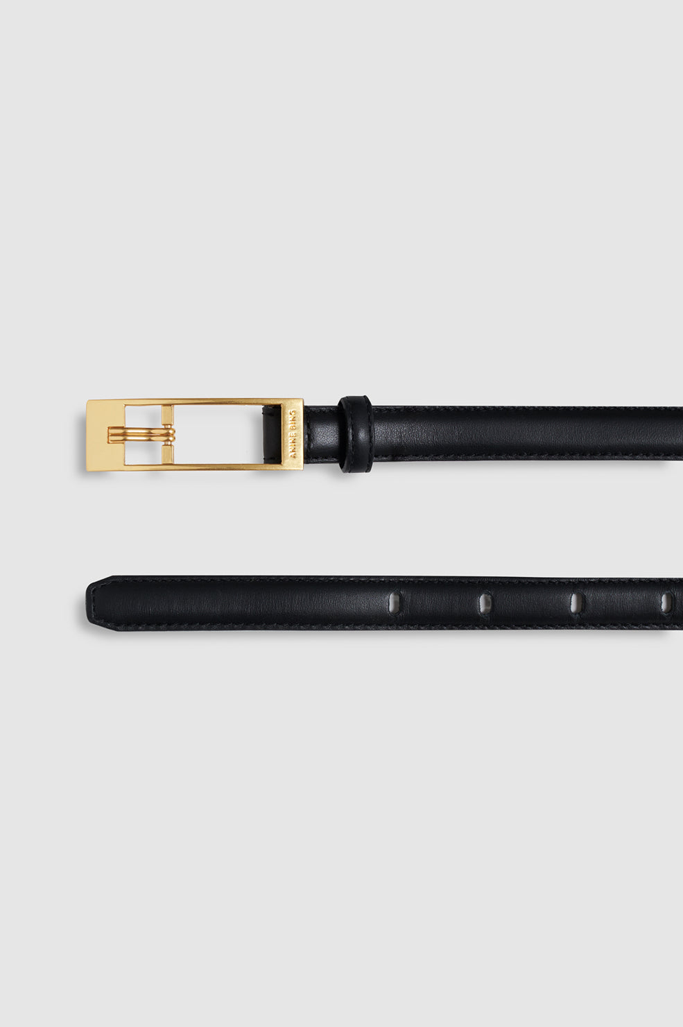 ANINE BING Elly Belt Smooth Leather - Black - detail view
