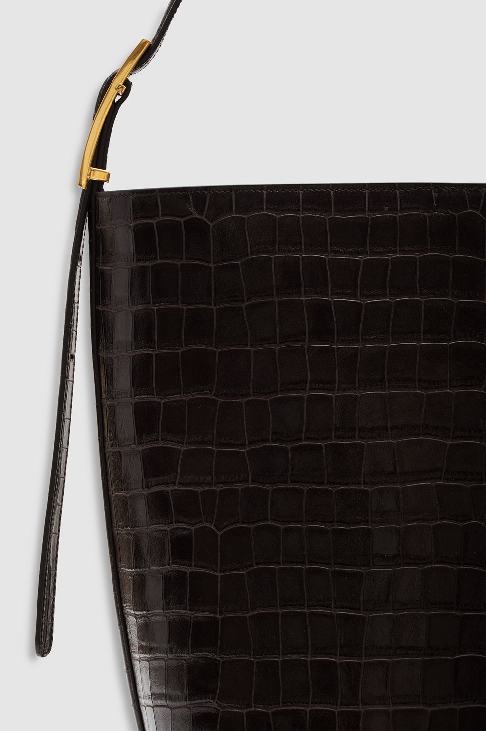 ANINE BING Elly Bucket Bag Embossed - Dark Brown - back view