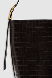 ANINE BING Elly Bucket Bag Embossed - Dark Brown - back view