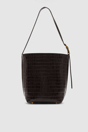 ANINE BING Elly Bucket Bag Embossed - Dark Brown - inside view