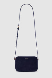ANINE BING Elly Camera Bag - Navy Suede - front view