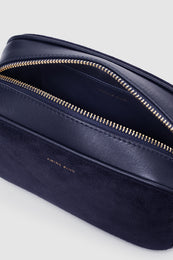 ANINE BING Elly Camera Bag - Navy Suede - inside view