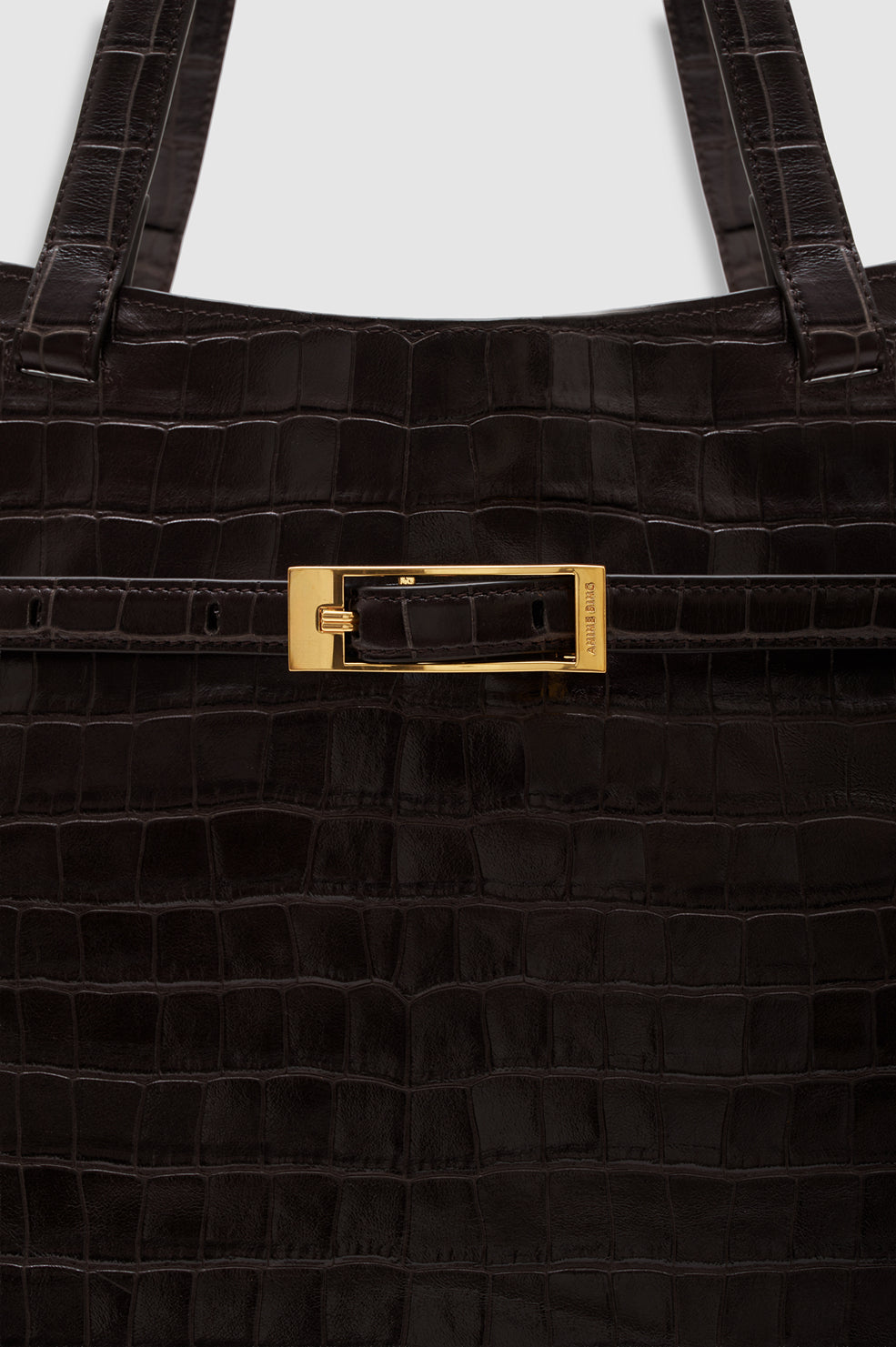 ANINE BING Elly Tote Embossed - Dark Brown - back view