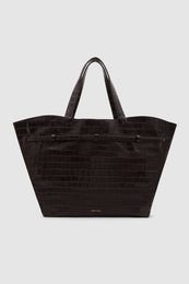 ANINE BING Elly Tote Embossed - Dark Brown - inside view