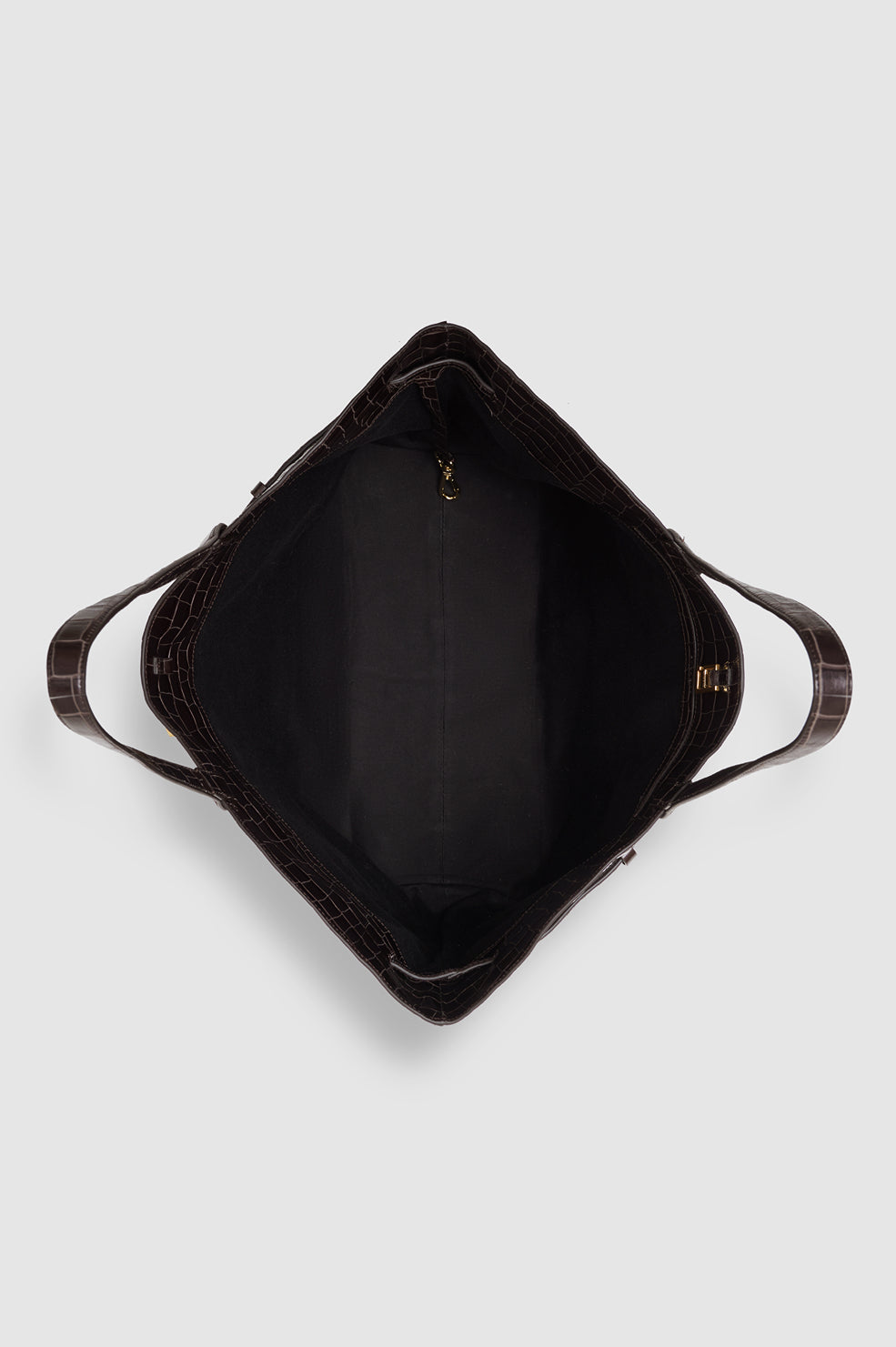 ANINE BING Elly Tote Embossed - Dark Brown - detail view