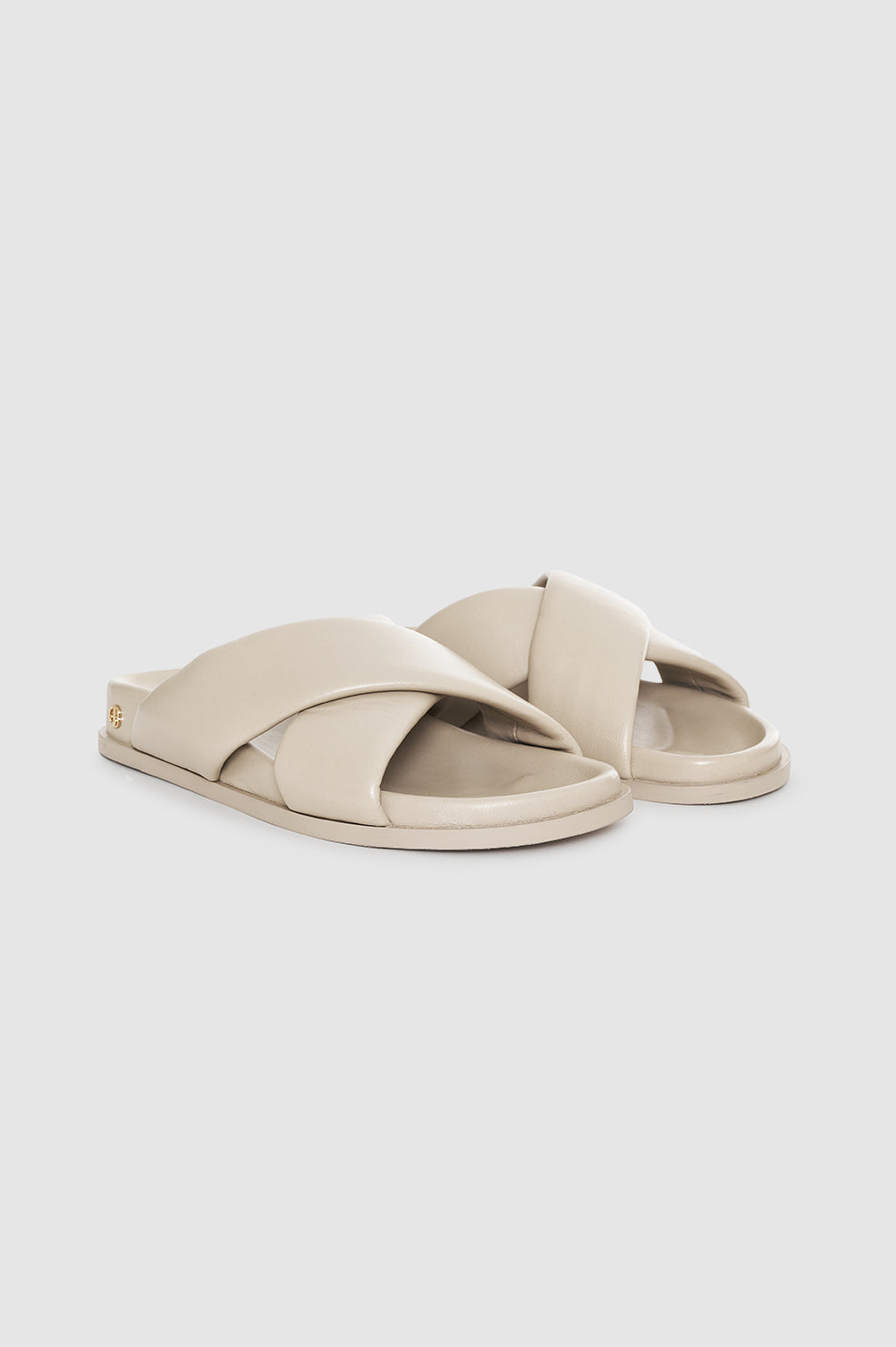ANINE BING Emi Slides - Sand - pair front view