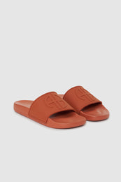 ANINE BING Isla Slides - Red Terracotta - pair front view