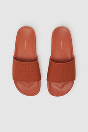 ANINE BING Isla Slides - Red Terracotta - top view