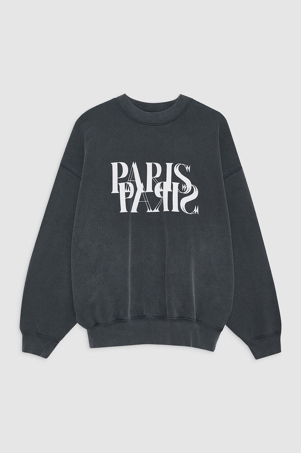 ANINE BING Jaci Sweatshirt Paris - Washed Black - Front View