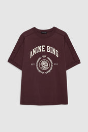 ANINE BING Jaylin Tee Collegiate - Fig - front view