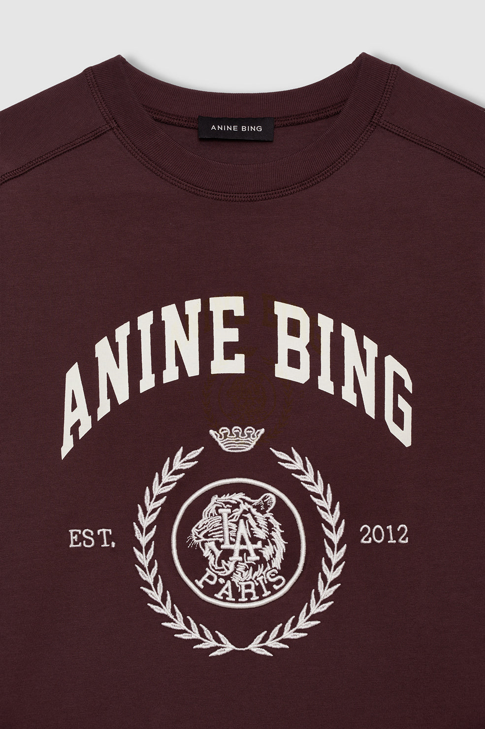 ANINE BING Jaylin Tee Collegiate - Fig - detail view
