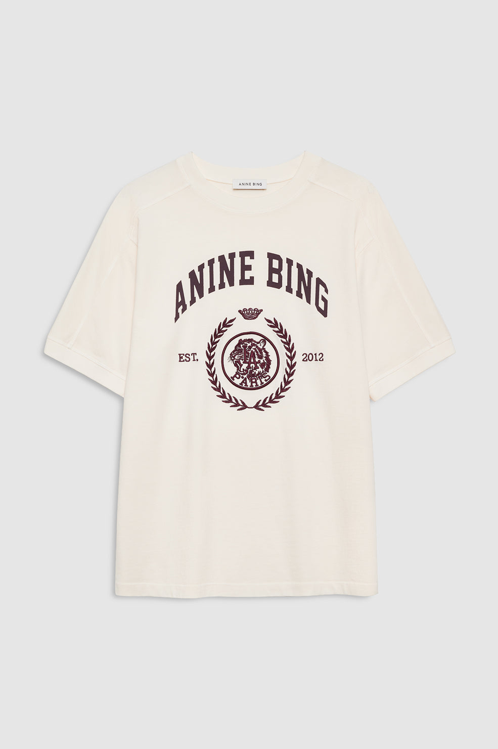ANINE BING Jaylin Tee Collegiate - Cream - front view
