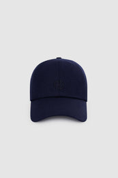 ANINE BING Jeremy Baseball Cap - Navy Wool - front view