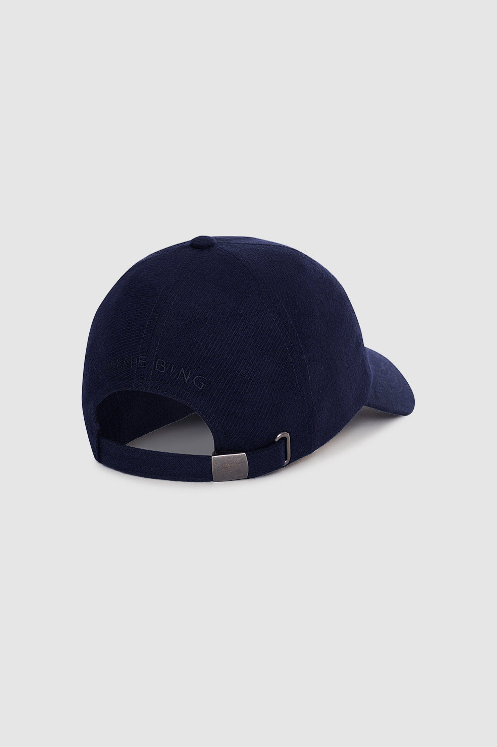 ANINE BING Jeremy Baseball Cap - Navy Wool - detail view