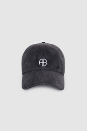 ANINE BING Jeremy Baseball Cap - Washed Smoke Grey - front view