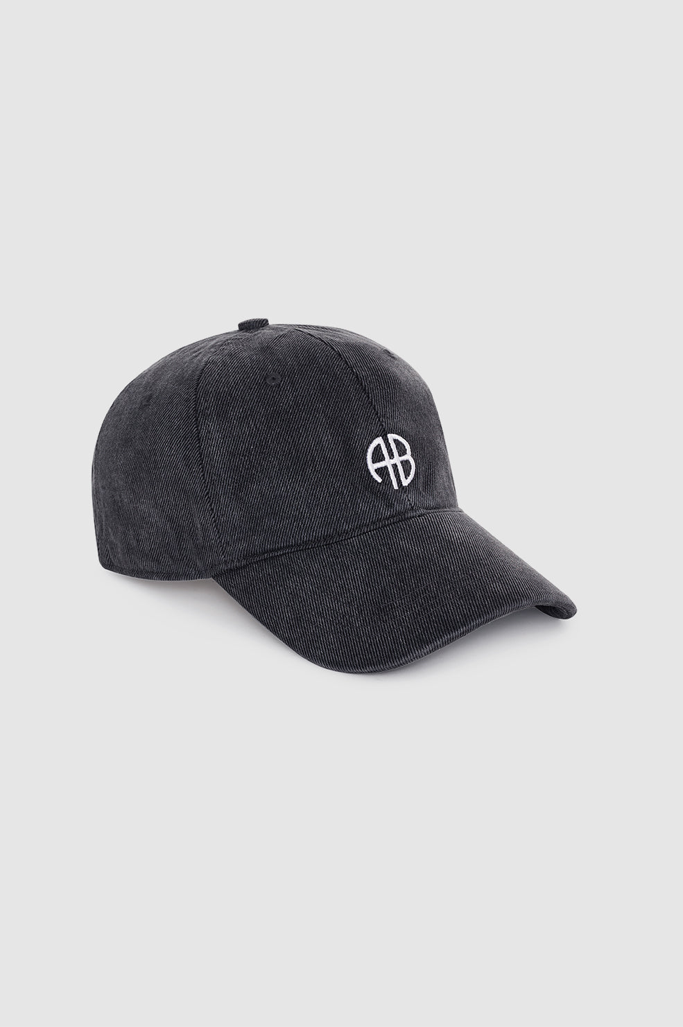 ANINE BING Jeremy Baseball Cap - Washed Smoke Grey - side view