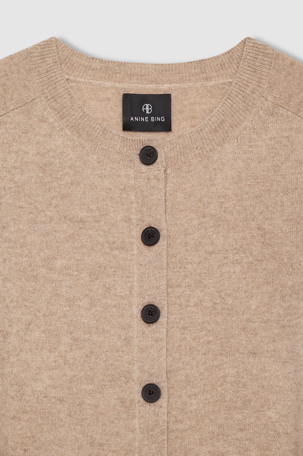 ANINE BING Joye Cardigan - Stone Melange - detail view