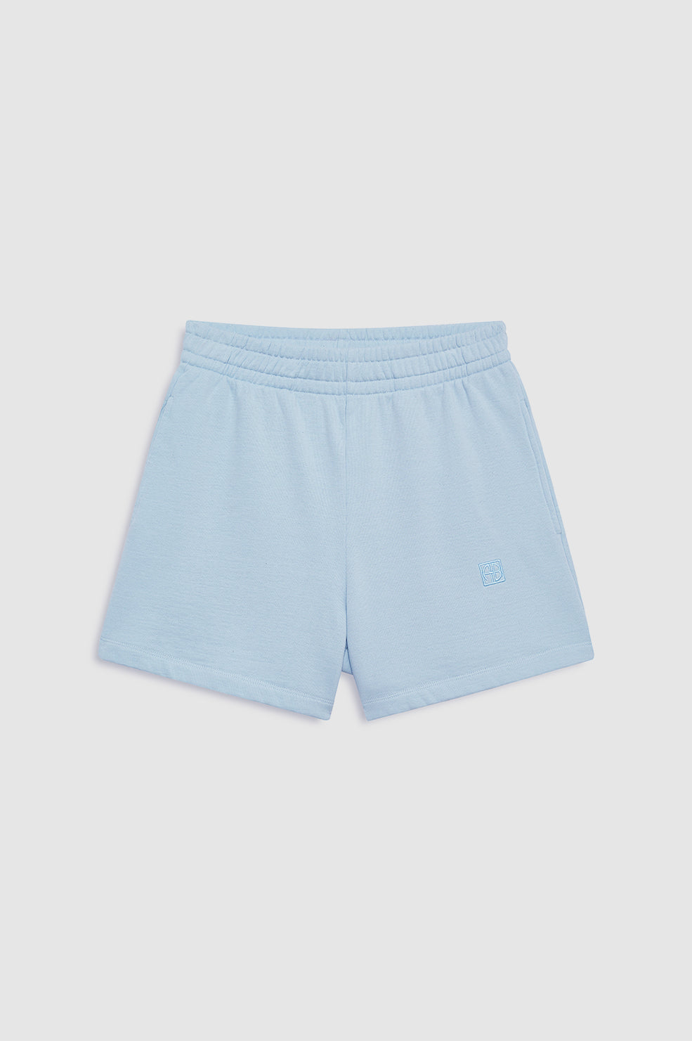 ANINE BING Kam Short Framed Monogram - Pale Blue - front view