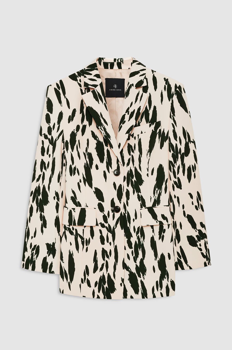 ANINE BING Laika Blazer - Golden Beige Leopard - front view
