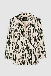 ANINE BING Laika Blazer - Golden Beige Leopard - front view