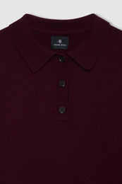 ANINE BING Lee Polo Sweater - Fig - detail view