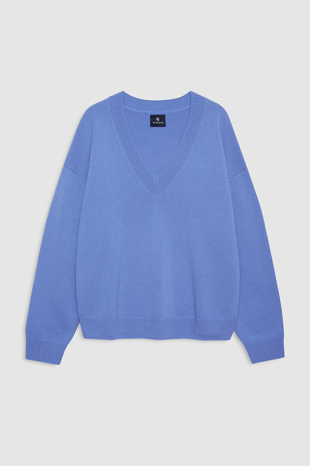ANINE BING blue cashmere V-neck sweater