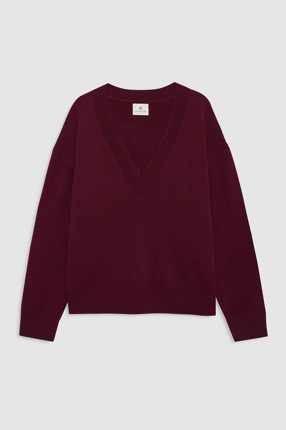 ANINE BING Lee Sweater - Burgundy - front view