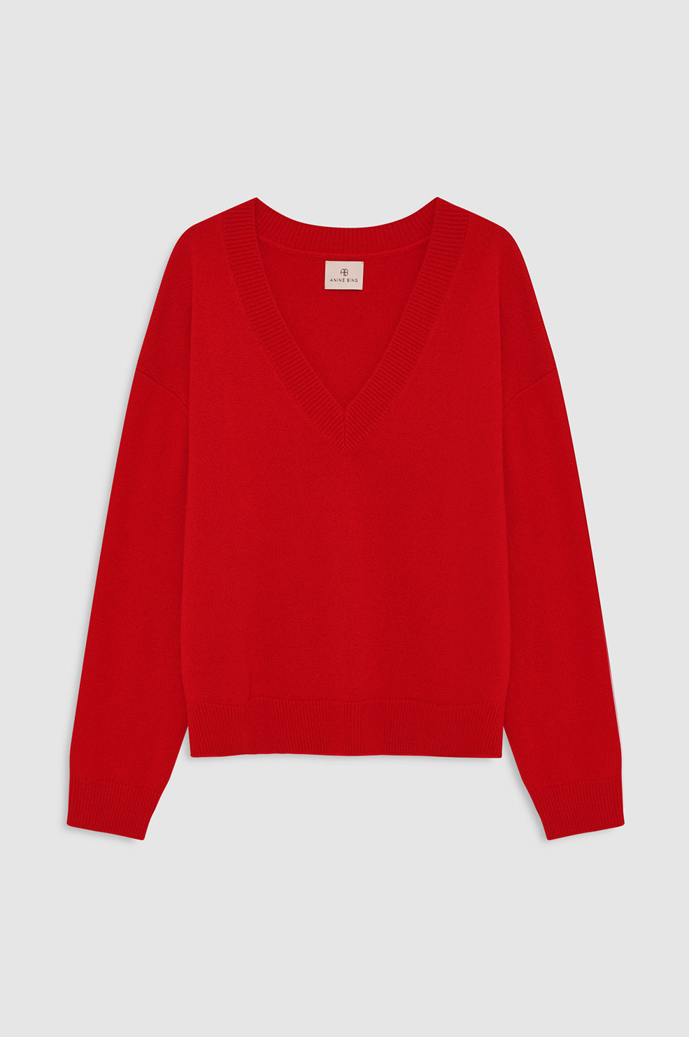 ANINE BING Lee Sweater - Tango Red - front view